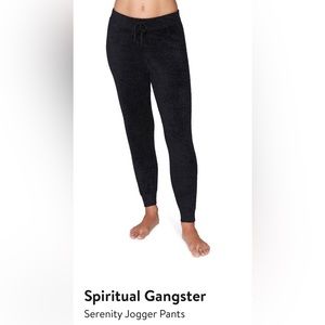 Spiritual Gangster “Serenity” Woman’s Joggers / Black Chenille / Medium